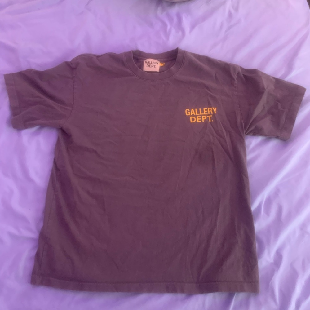 Gallery Dept. Purple Tee with Yellow Tag